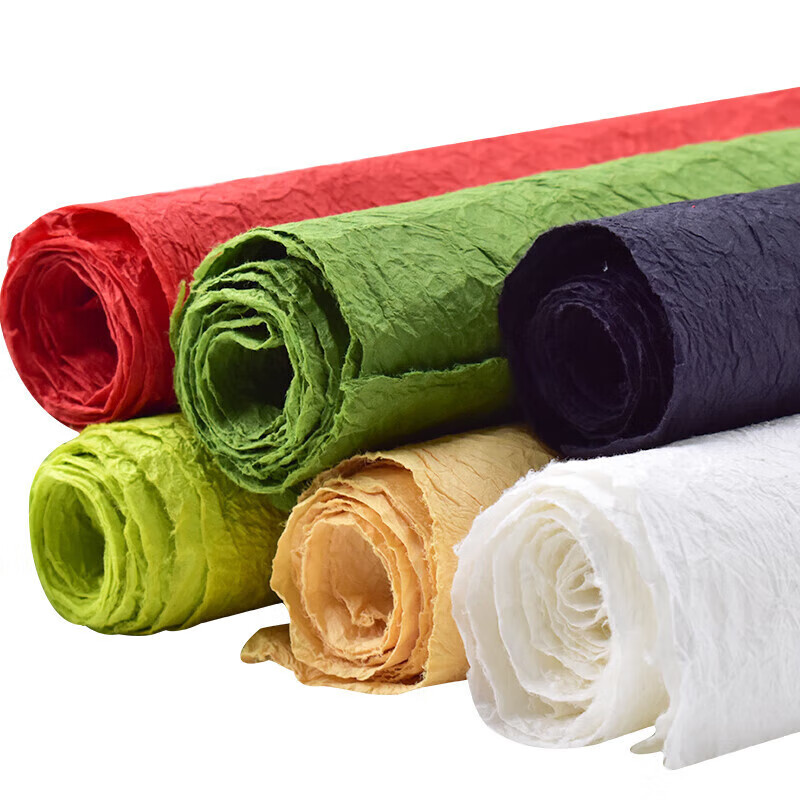 和纸特种染色纸手揉纸白色婚礼装饰大型手工花艺材料褶皱纸 92#白色