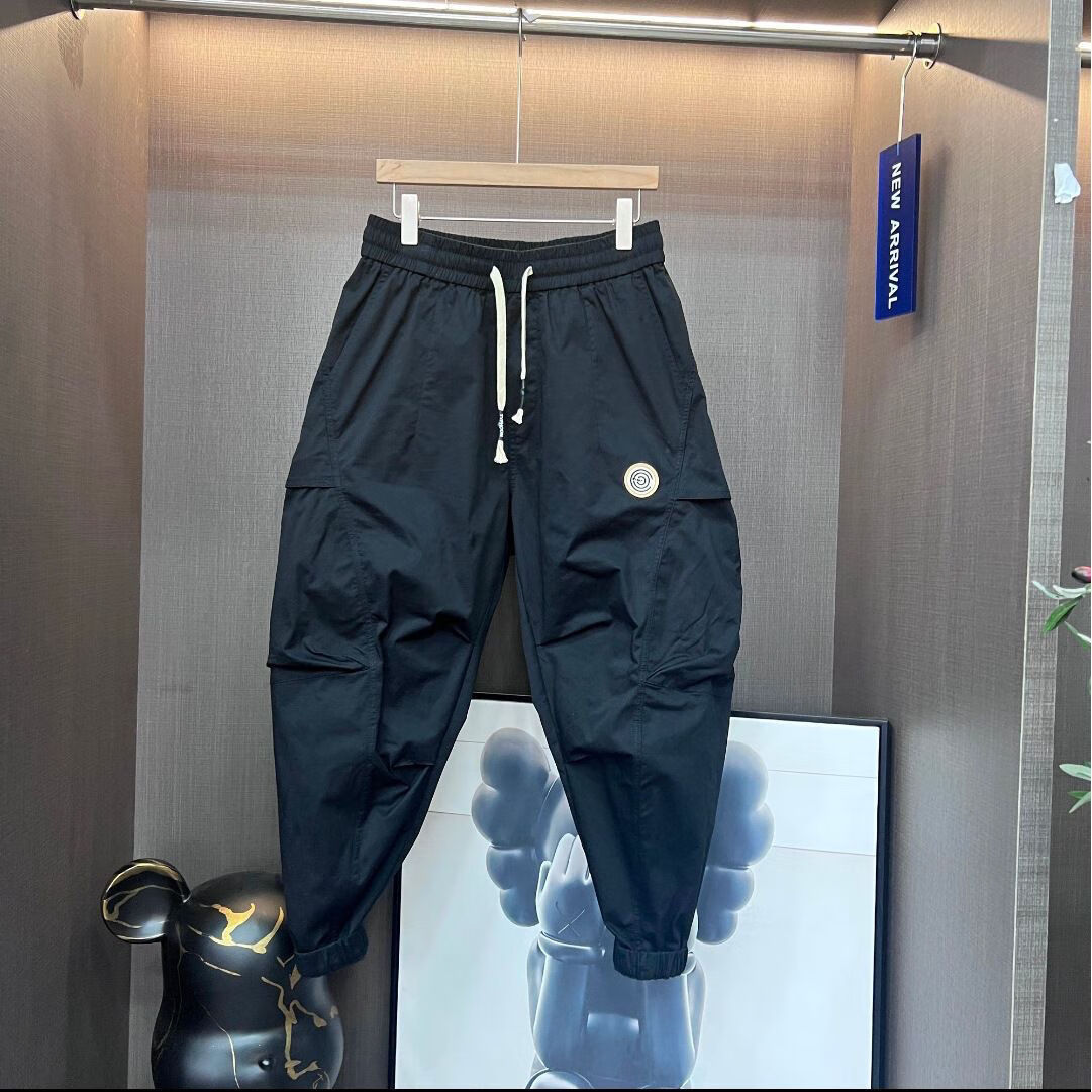希尾束脚裤工装裤抽绳男夏季春新款潮牌拼接大口袋休闲时尚百搭宽松运