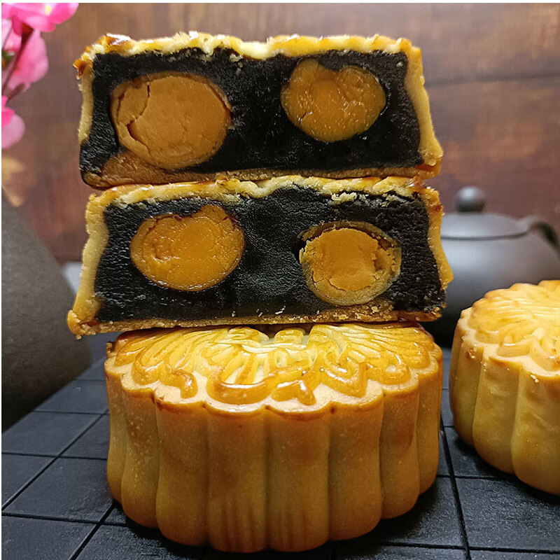 蕴召广州双黄纯白莲蓉咸蛋黄馅月饼散装广式莲容老陈 皇上皇蛋黄白