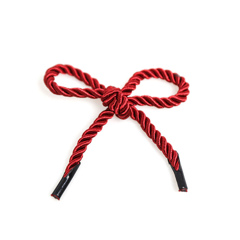 李绅拎绳三股绳手提袋绳子三股扭绳尼龙绳-豪优锐 酒红色  4mm粗 35cm