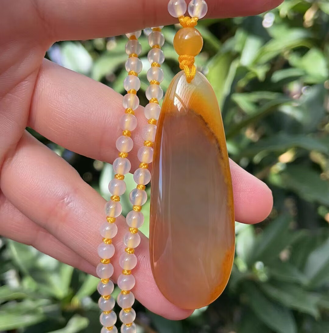 宝钰(k&k)云南黄龙玉水草花平安无事牌毛衣链挂件证书人气新sn7168