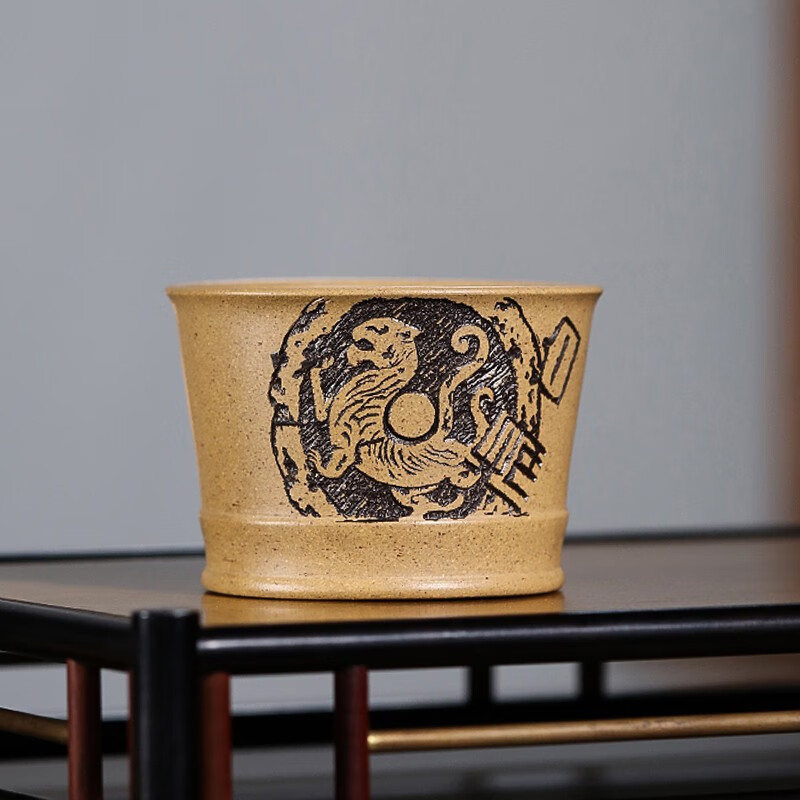 云禅尚陶 宜兴紫砂品茗杯 名家全手工神兽主人杯小口杯小茶杯个人杯