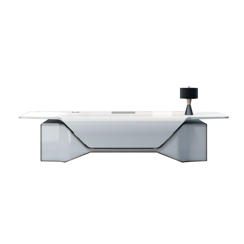 罗氏兄弟 班台办公桌现代时尚家具经理桌大班台白色总裁桌烤漆老板桌3800*2400*760