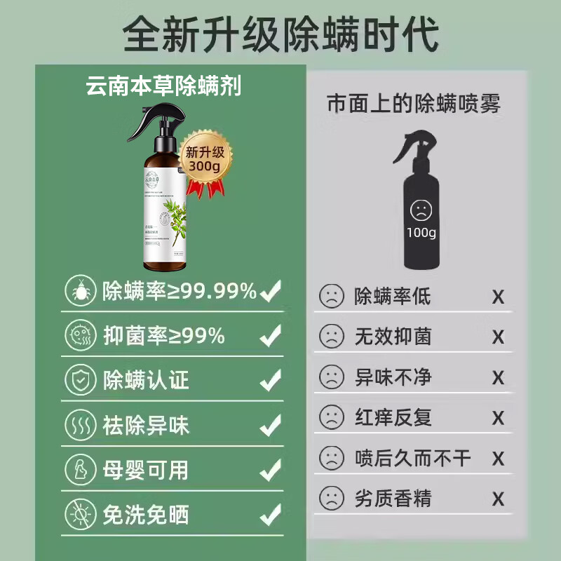 探雅云南本草青花椒环保除螨剂 植物衣物被褥去螨虫免洗快干 云南本草青花椒除螨喷雾* 2瓶