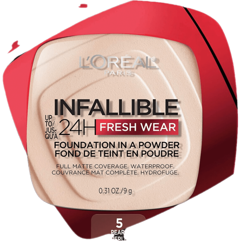 欧莱雅loreal infallible24小时持久控油哑光定妆遮瑕粉饼 05 Pearl 珍珠白 现货