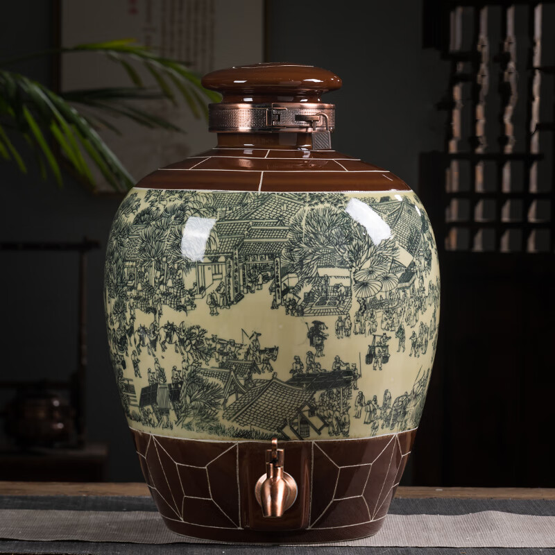 厚古薄今 景德镇酒坛子酒缸20斤50斤装家用陶瓷酒壶密封酒瓶泡酒罐