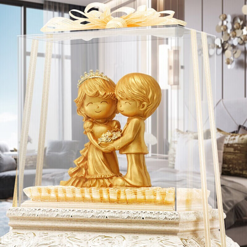 NWTB结婚礼物金箔百年好合婚庆摆件送朋友姐姐闺蜜新婚贺礼纪念日礼品 欧式百年好合
