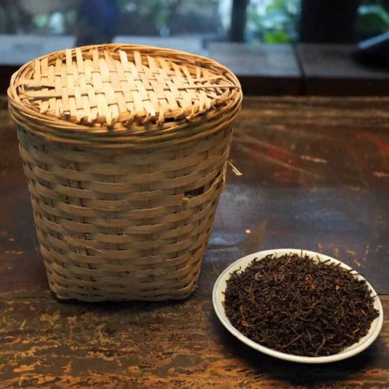 秋博源04年广西六堡老茶 梧州特产  梧州六堡茶 竹筐装 老六堡500g 筐