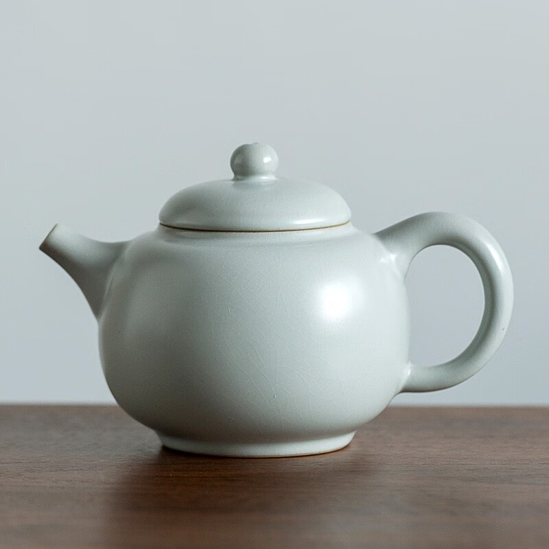 汝道（RUDAO）汝道汝窯茶壺單壺陶瓷汝瓷茶具復古家用泡茶器開(kāi)片功夫茶具小茶壺 汝窯貴妃壺250ml
