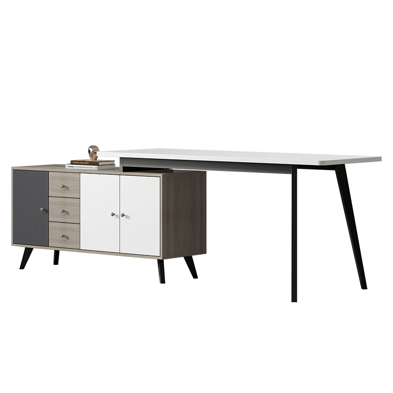 家乐铭品 北欧转角电脑桌 现代简约书房办公伸缩双人写字桌电脑台套装组合家用 L-D1462