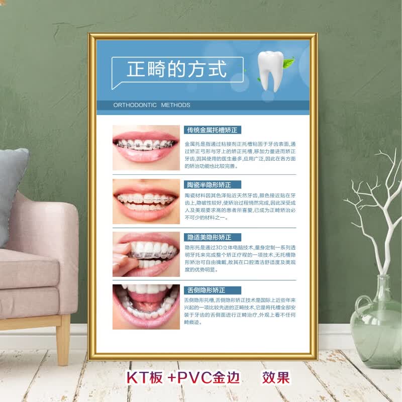 口腔诊所装饰画挂画牙科诊室宣传海报挂图科墙面牙齿壁画 yk-350 正畸