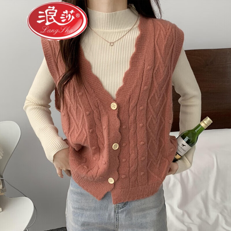 马甲女小背心外穿春2021年新款宽松慵懒风v领坎肩秋季保暖女士毛线衣
