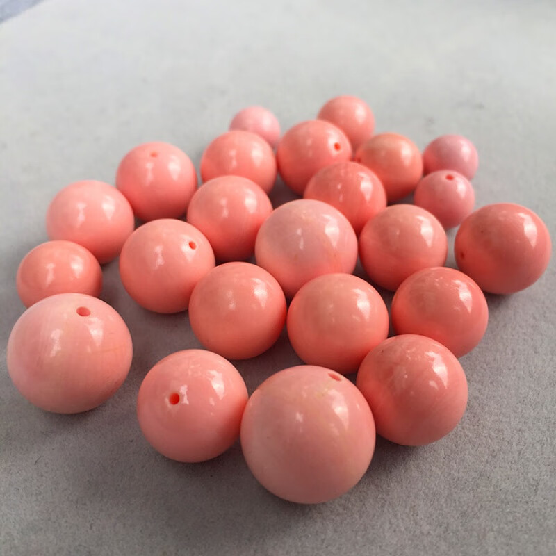 一北 红粉珊瑚贝圆珠 单珠散珠隔珠配珠 多宝项链手串配饰粉珊女王贝