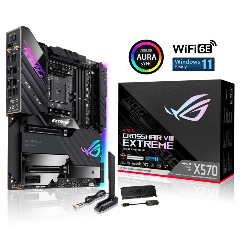 玩家国度（ROG）ROG CROSSHAIR VIII EXTREME 主板 C8E主板 支持 CPU 5950X/5900X（AMD X570/socket AM4)