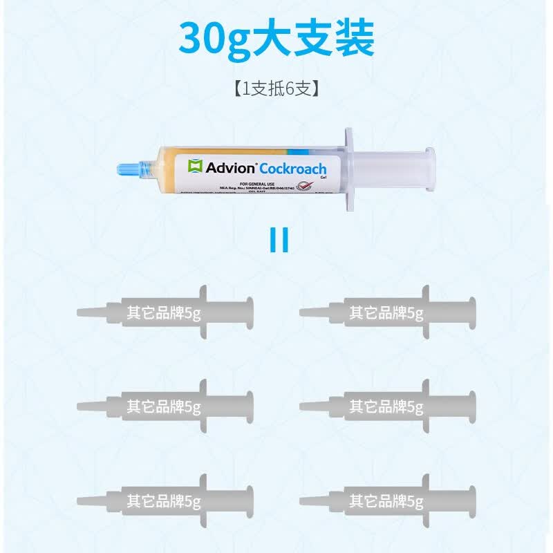 ADVION美国蟑螂药胶饵家用全窝端大小通杀厨房神器连环灭杀蟑饵剂 advion蟑螂胶饵30g/支