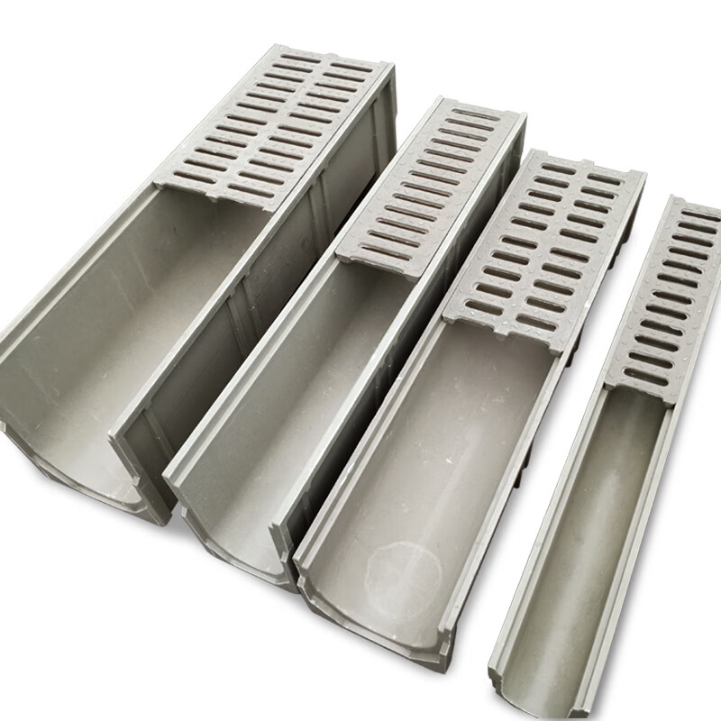 君臣乐定制款排水沟u型槽树脂庭院排水槽 厨房不锈钢缝隙式盖板成品