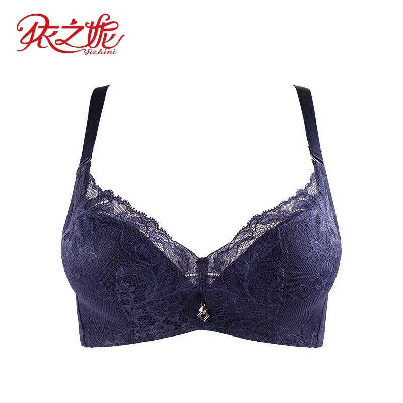 依之妮摩登文胸软钢圈4排扣中厚杯上托侧收聚拢调整型内衣m1317a2