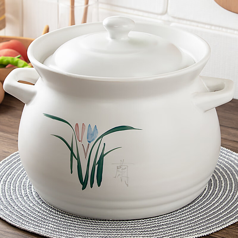 康舒（KANGSHU）煤气灶专用大容量陶瓷砂锅炖锅家用煮粥煲汤汤锅传统中式汤煲炖煲 汤锅(3-5人)破损免费补发 3500ml