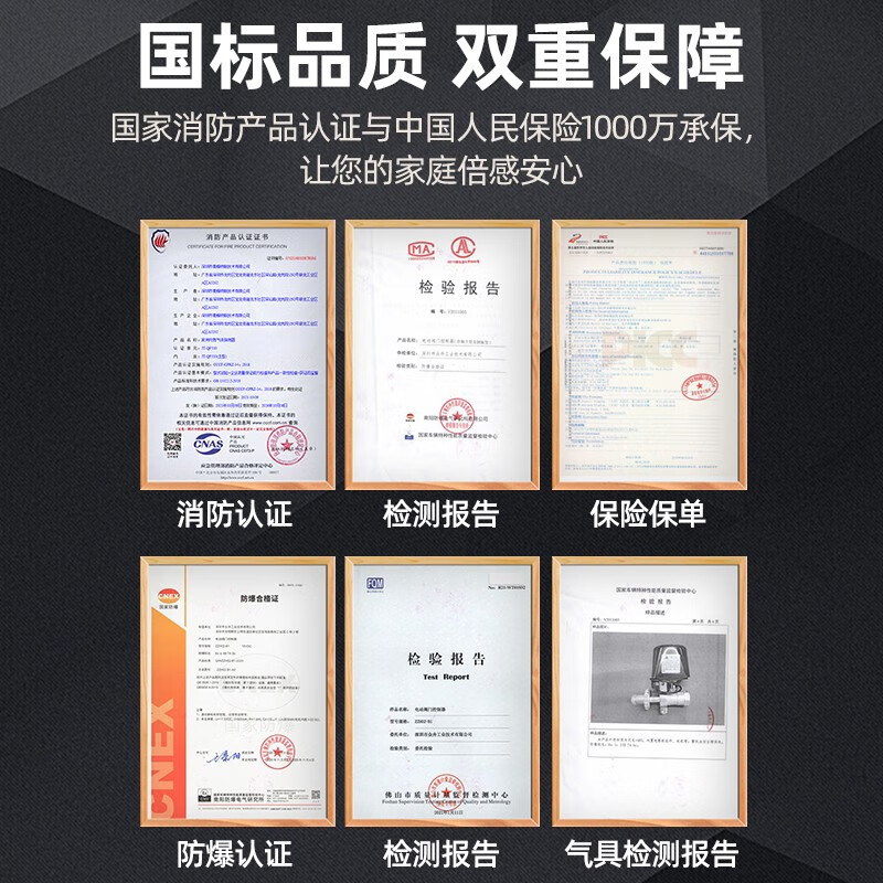 立可安燃气报警器自动切断阀家用厨房天然气泄漏紧急联动自动断气防煤气 607甲烷天然气联动款