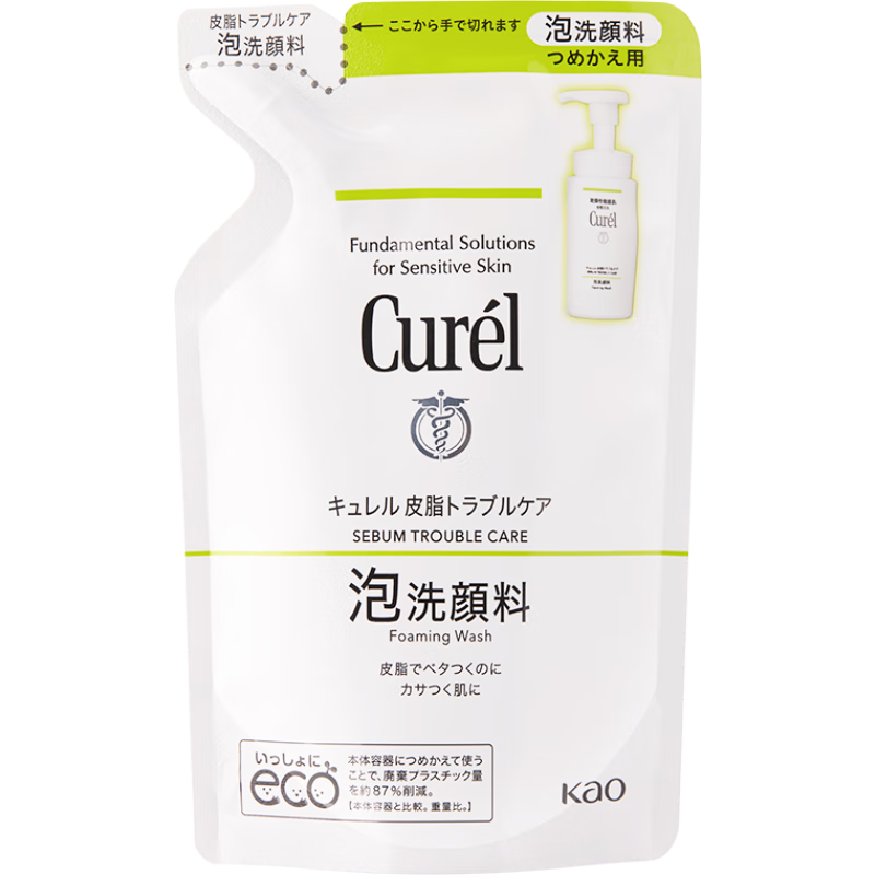 Curel 珂润 控油保湿洁颜泡沫 补充装130ml