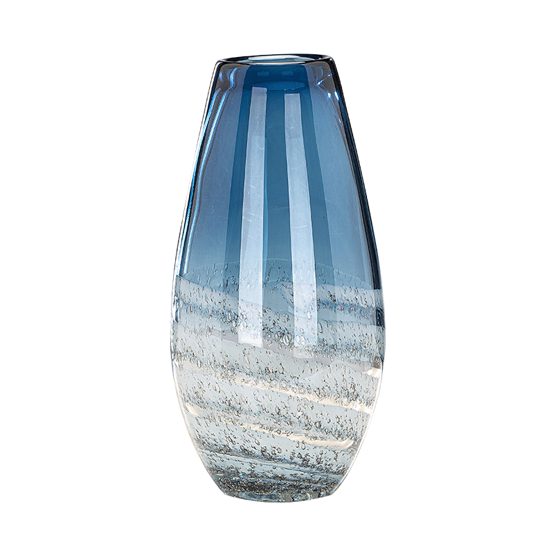 荣山北欧轻奢创意海浪花瓶简约现代抽象玻璃花瓶书房玄关餐桌摆设花器 海浪C(高23.5CM)