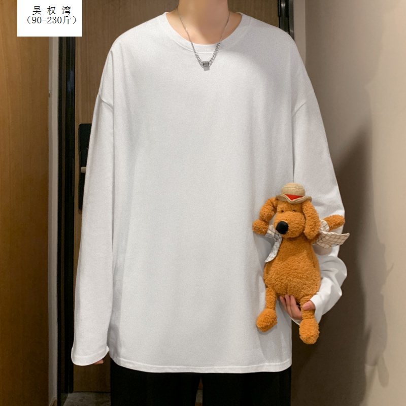 吴权湾5xl肥佬230斤oversize色长袖t恤男加大码潮胖子宽松体春秋季装