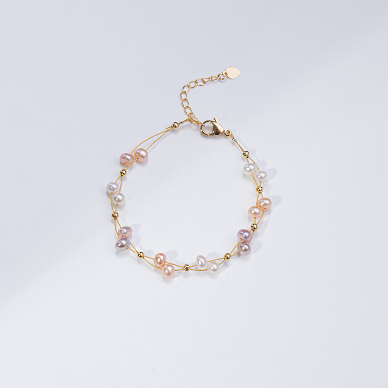 pure girl天使之泪淡水珍珠 麻花手链 轻奢清新小众 百搭珍珠手绳