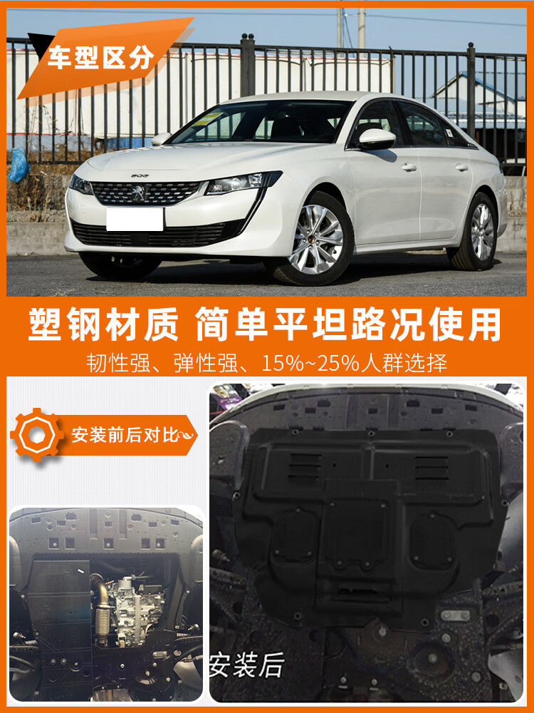 千驰嘉13-22款东风标致508发动机下护板标志508l底盘护板装甲原装2022