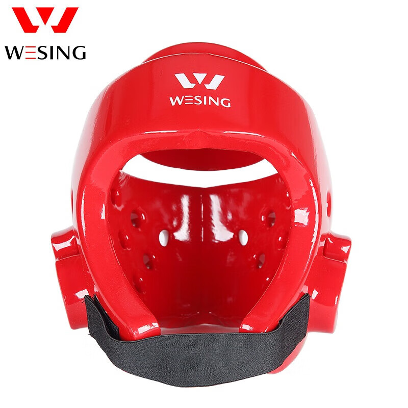 九日山跆拳道头盔护具 成人儿童护脸头盔护头套比赛健身训练器材 红色 S
