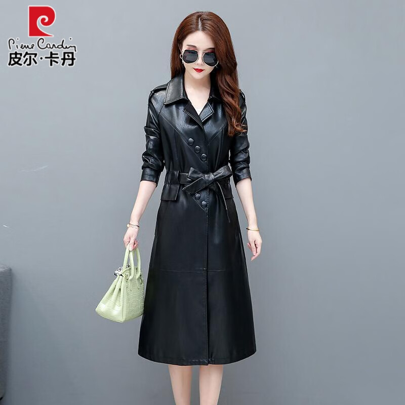 皮尔卡丹2023春秋新款真皮皮衣女中长款韩版修身显瘦绵羊皮风衣大版外套潮 黑色 XL 建议125-140斤怎么样,好用不?