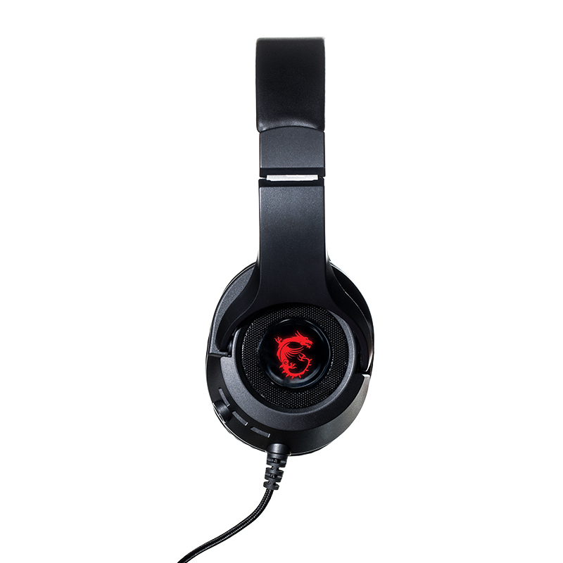  微星（MSI）DH40 RGB 电竞耳机 头戴式游戏耳机 电竞耳麦 虚拟7.1 可拆麦克风 人体工学 带线控 黑色