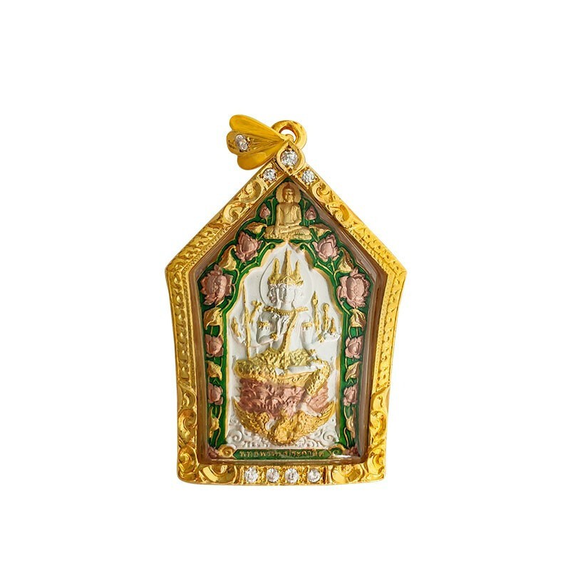 泰国佛牌 三色四面佛 龙婆判庙 佛历2556年 图片色