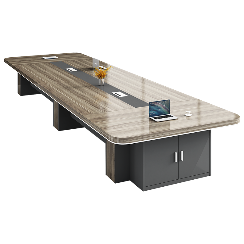 锡田家具 会议桌长桌现代简约大型办公会议培训桌椅组合洽谈桌两用职员桌  3.0米会议桌+10把椅子