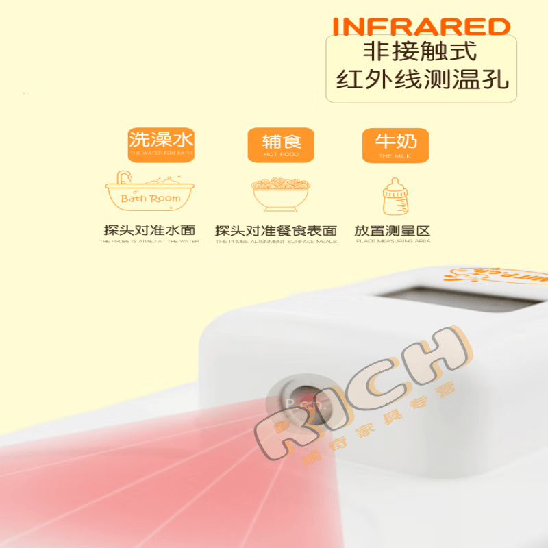 霜魄水温温度计冲奶台湾婴儿奶瓶测奶温贴粉测温计 宝宝计神器茆蹇