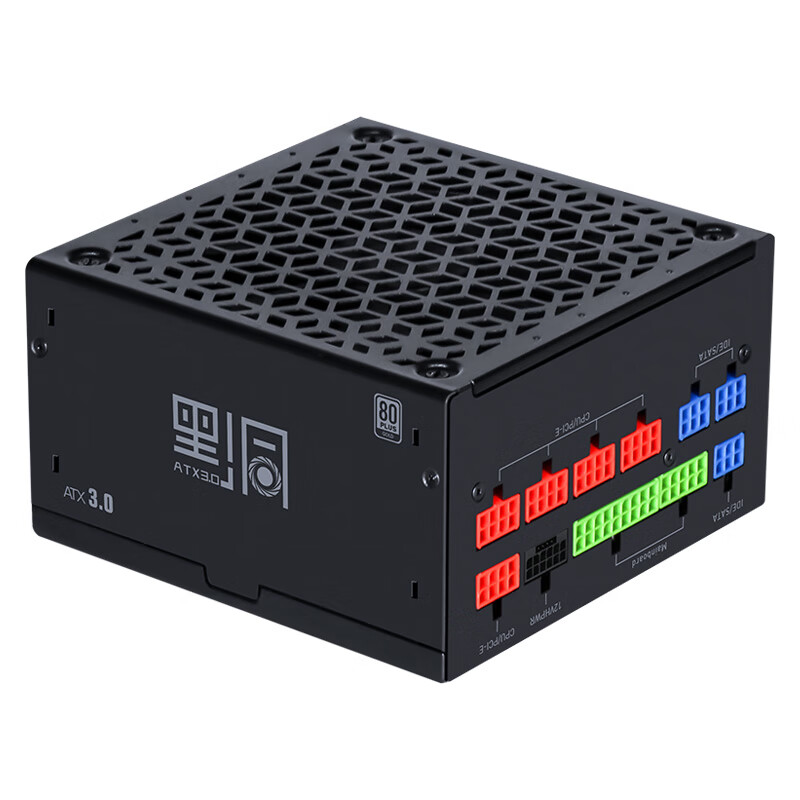 先马（SAMA）黑洞750W ATX3.0金牌机箱电脑电源 静谧低噪/PCIE5.0/颜色管理模组接口/14cm风扇/压纹线