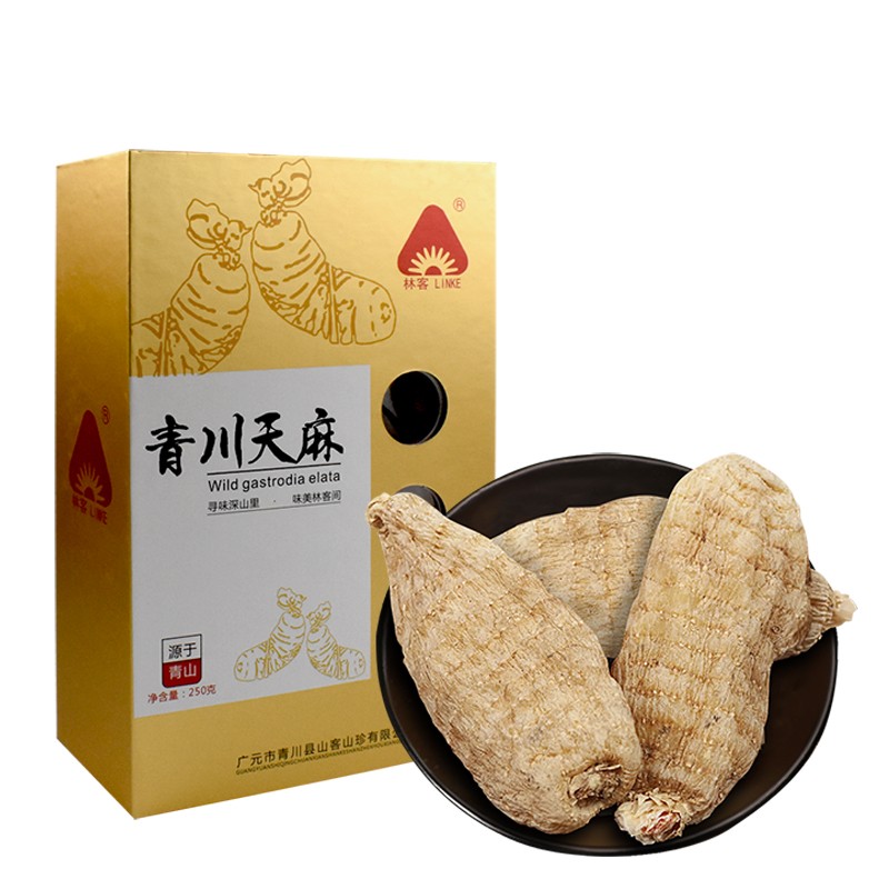 林客(linke) 林客 青川山珍特产天麻250g硬盒装泡茶泡酒炖汤食材