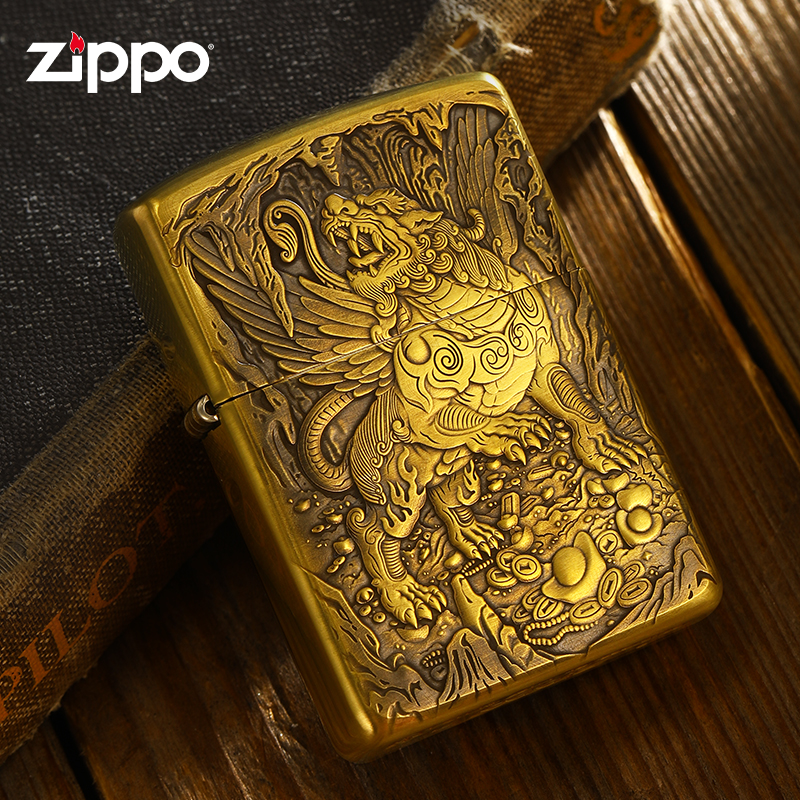 zippo打火机煤油原装黄铜男士官方收藏版桃木盒送礼七夕礼物送男友