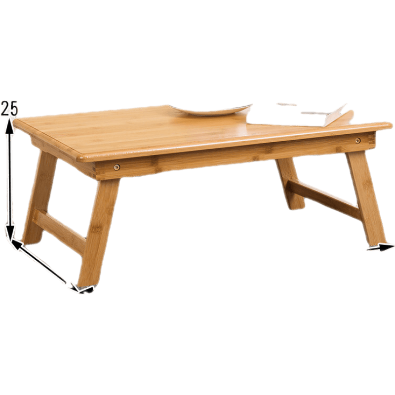 铁丫 折叠炕桌楠竹床上小桌子简约卧室坐地懒人电脑桌飘窗实木家用矮桌阳台茶几小茶桌 【特厚】中号折叠桌长55宽36