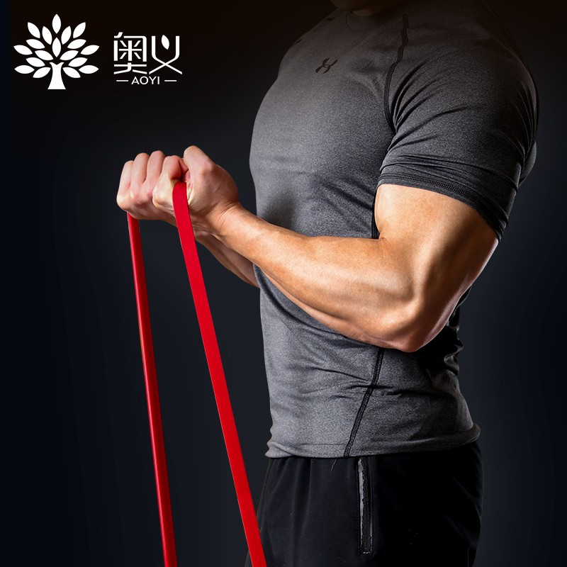 奥义弹力带弹力绳 健身阻力带瑜伽拉力带拉力器 男女力量训练辅助拉伸带 训练带拉力绳 红色（35磅16KG）