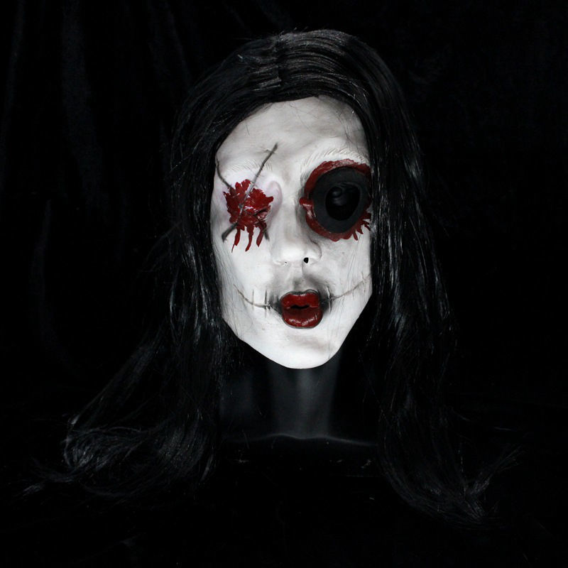 鬼面具全脸密室逃脱鬼屋剧本1杀吓人泰国恐1怖道具npc万圣 单眼女鬼