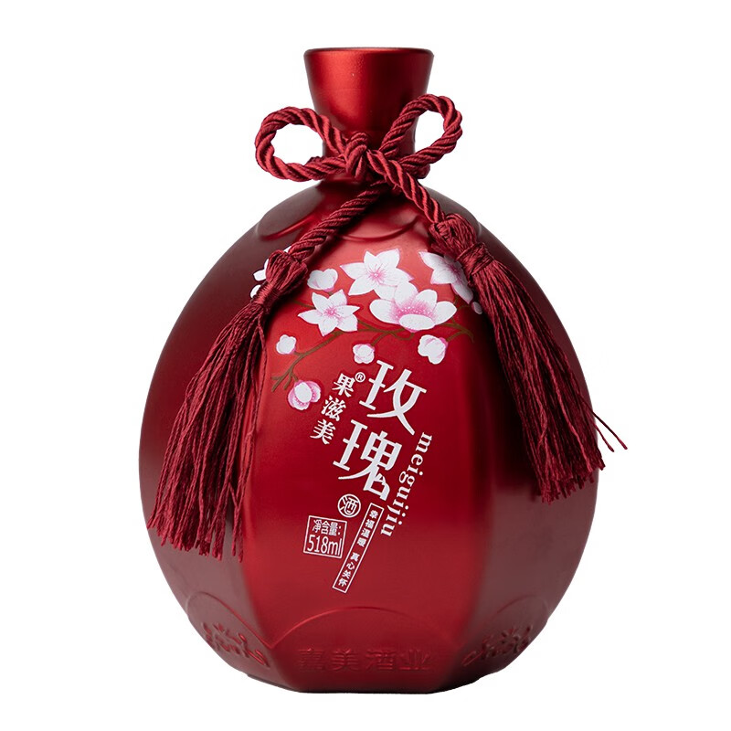 果滋美花果酒 桃花酿 女生酒女士青梅酒桃花醉低度微醺8度甜味酒 玫瑰酒【518ml*1瓶】高性价比高么?