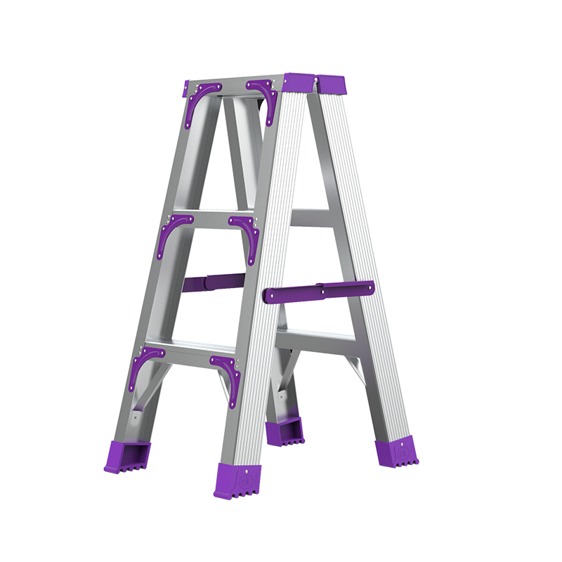 创硕 梯子家用折叠工程梯室内铝合金楼梯人字梯多功能加厚便携爬梯 【三步梯】加强加固款铝合金0.9米
