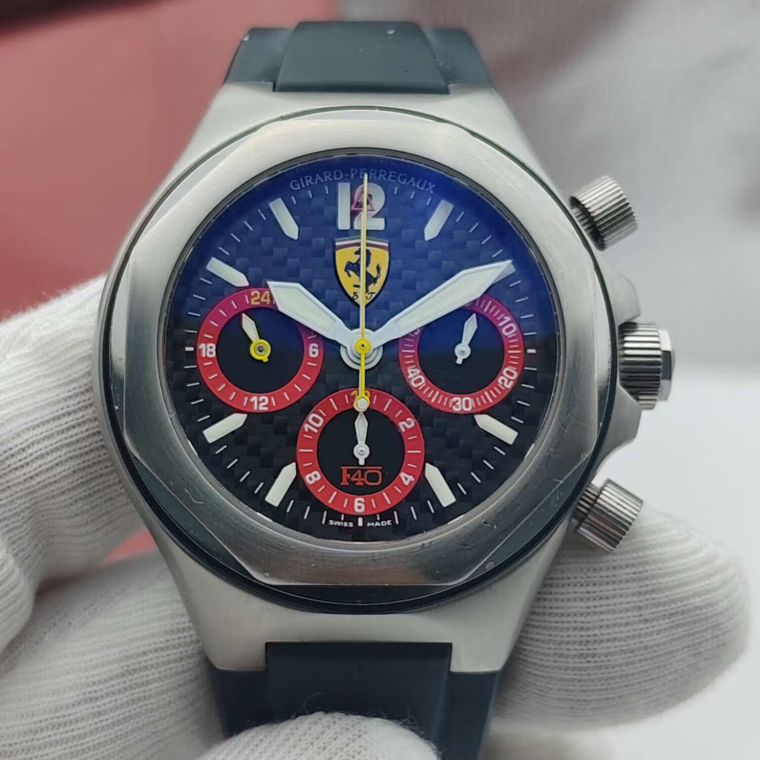 【二手95新】芝柏桂冠系列80190法拉利联名限量款自动机械手表43表径