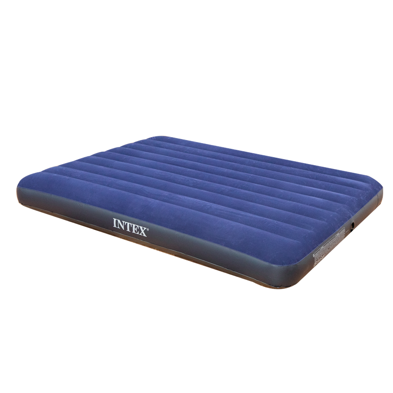 INTEX 68758双人充气床 气垫床深蓝绒毛拉带式户外旅游露营家居