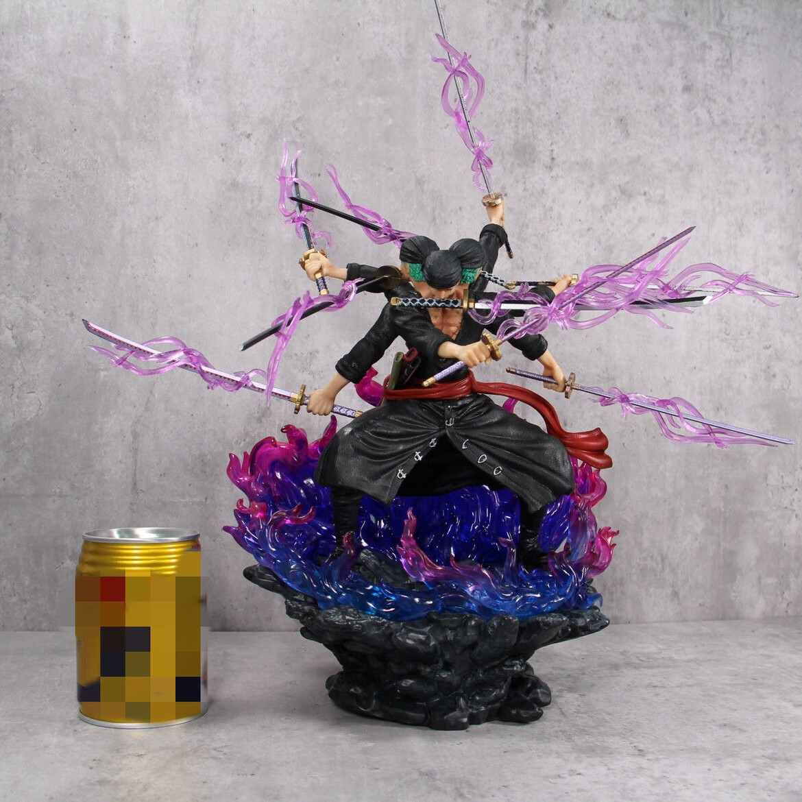 阿修罗九刀流三头六臂索隆海贼王鬼气超大号战斗姿态手办摆件 大号阿