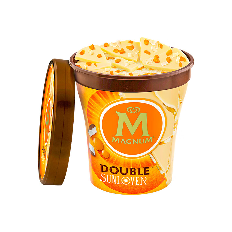 Magnum梦龙敲敲杯 生椰热情果口味冰淇淋 440ml 海外原装进口桶装雪糕