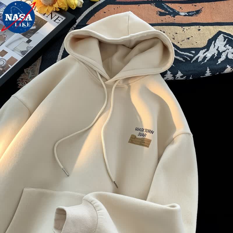 NASALIKE美式连帽卫衣男春秋季潮牌宽松百搭外套青少年oversize大码上衣服 杏色 XL属于什么档次？