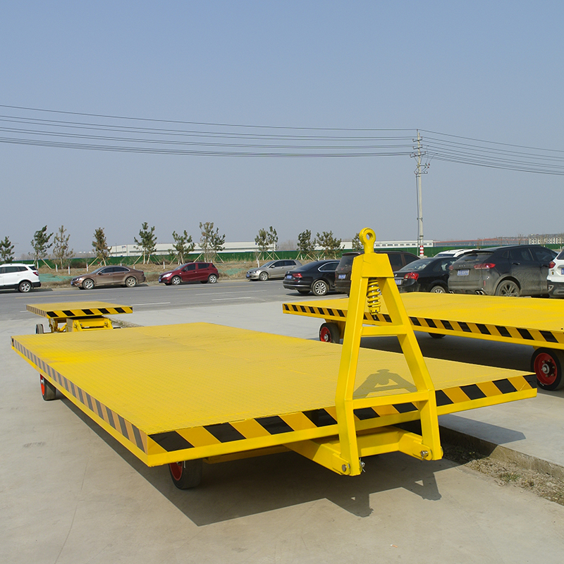 定制定制带转向四轮牵引式平板拖车仓库搬移货运车叉车大型仓储货