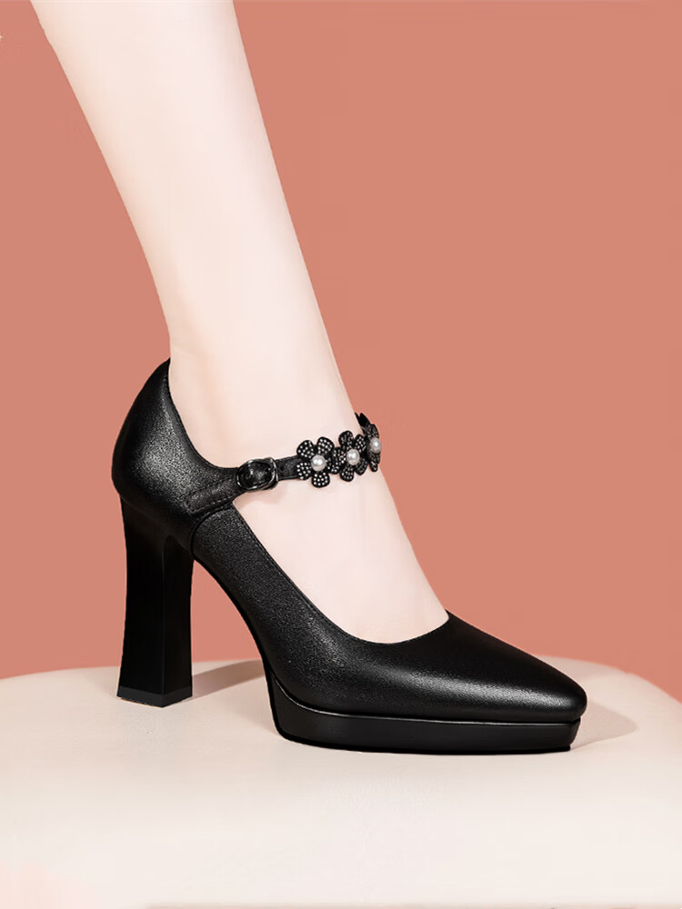 度凡尼斯旗袍秀走秀高跟鞋夏旗袍皮鞋一字带高跟鞋厚底防水台粗跟单鞋