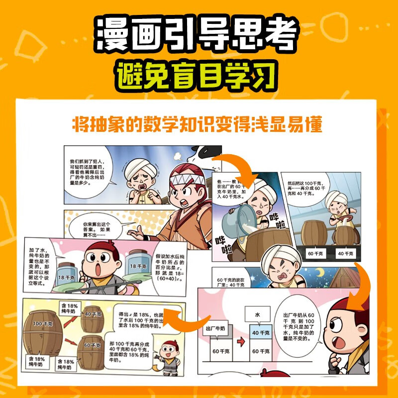 小学生超喜欢的漫画数学（全4册）数学+冒险+漫画=快乐！在妙趣横生的冒险故事里闯关【5-10岁】 阿优文化著 儿童科普详情图